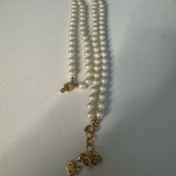 Vintage Christian Dior Pearl Necklace with Gold Accents Circa 1970 - Picture 9 of 15